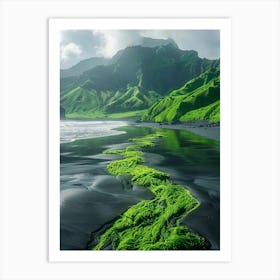 Black Sand Beach In Iceland Art Print