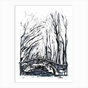 Bridge In Winter Art Print