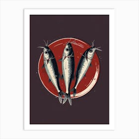 Three Fish On A Plate Art Print