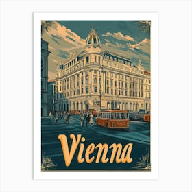 Aihrgdesign A Retro Travel Poster For Vienna 5 Art Print