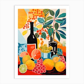 Fruit And Wine Art Print