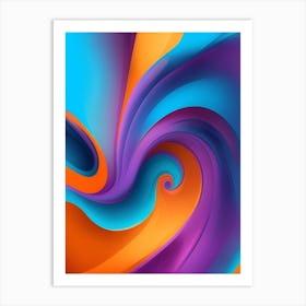 Abstract Colorful Waves Vertical Composition 74 Art Print