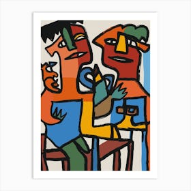 Two People At A Table Art Print
