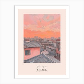 Mornings In Seoul Rooftops Morning Skyline 4 Art Print