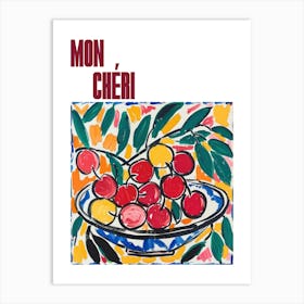 Mon Cheri Poster Cherries Matisse Style 9 Art Print