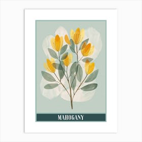 Mahogany Tree Flat Illustration 4 Poster Art Print