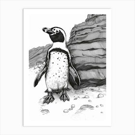 African Penguin Exploring 2 Art Print