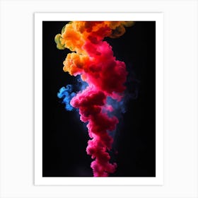 Ink Smoke On Black Background Art Print