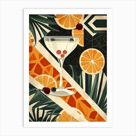Fruity Art Deco Cocktail 4 Art Print