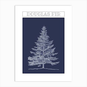 Douglas Fir Tree Minimalistic Drawing 2 Poster Art Print