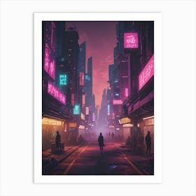 Cyberpunk City 3 Art Print