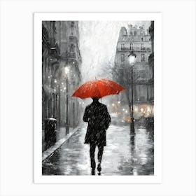 Man In The Rain 2 Art Print