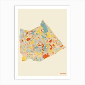 Paris France 13th Arrondissement Neighbourhood Map Art Print