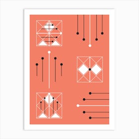 Bauhaus Peach Tapestry Art Print