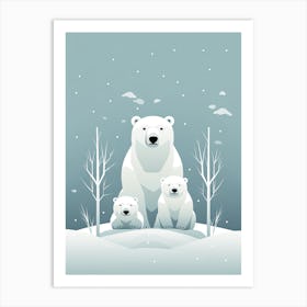 Arctic Embrace; Canvas Of Polar Bear Kinship Art Print