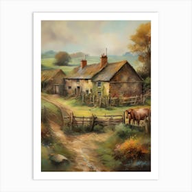 Printable Wall Art, Vintage Landscape, Farmhouse Wall Decorations, Vintage Landscape Oil Painting.7 1 Art Print