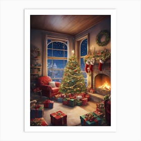 Christmas In The Living Room Art Print