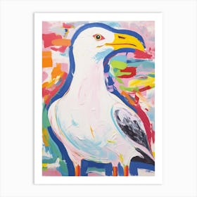 Colourful Bird Painting Seagull 2 Art Print