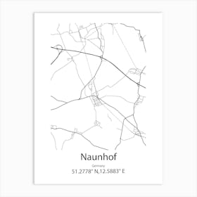 Naunhof,Germany Minimalist Map Art Print