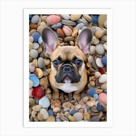 French bulldog on the beach 1 Art Print