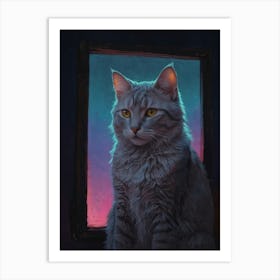 Cat In The Window 3 Art Print