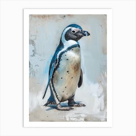 African Penguin Oamaru Blue Penguin Colony Oil Painting 1 Art Print