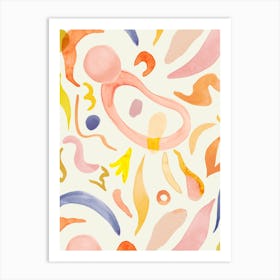Squiggle Wate Color Art Print