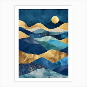 Blue Moon Canvas Print Art Print