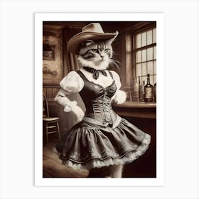 Cowgirl Cat Art Print