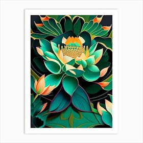 Lotus Flower Pattern Fauvism Matisse 5 Art Print