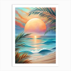 Sunset On The Beach 12 Art Print