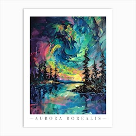 Northern Lights Colourful Art Print Art Print