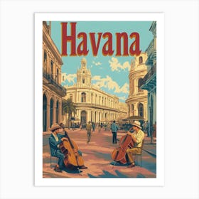 Aihrgdesign A Classic 1960s Travel Poster For Havana 2 Art Print