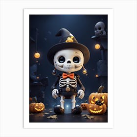 Halloween Skeleton 6 Art Print