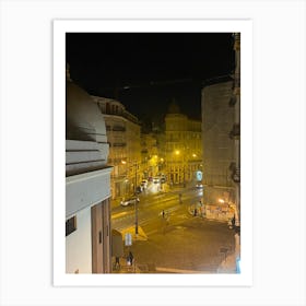 Lisbon At Night Art Print