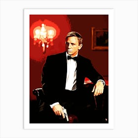Daniel Craig james bond 3 Art Print