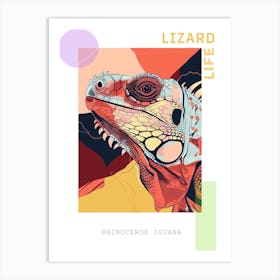 Rhinoceros Iguana Abstract Modern Illustration 7 Poster Art Print