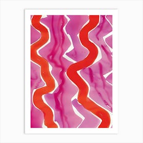 Pink Wavy Lines Art Print