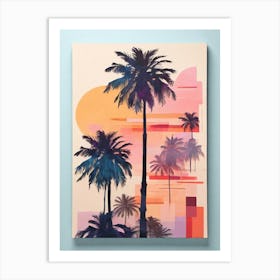 Palm Trees At Sunset 3 Art Print