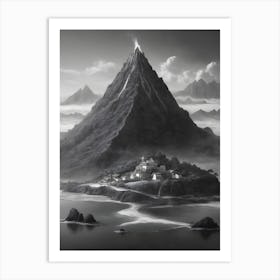 Mountain In The Sea Art Print