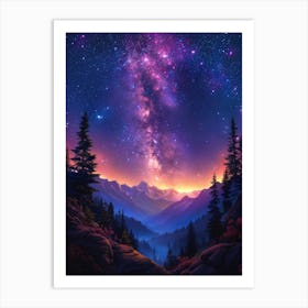 Milky Night Sky Art Print