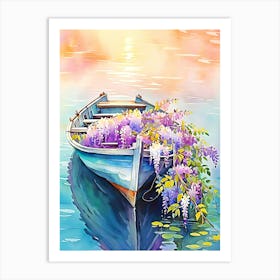 Wisteria Boat Art Print