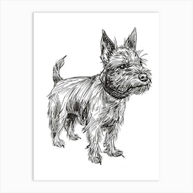 Australian Terrier Line Sketch 4 Art Print