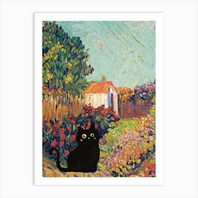 Cat In The Garden Art Print