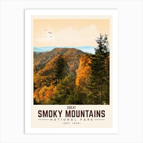 Great Smoky Mountains Minimalist Travel Poster Art Print