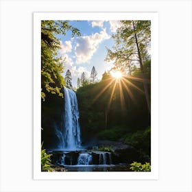 Waterfall In The Forest 6 Art Print