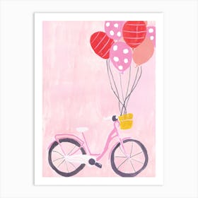 Bike and Balloons Art Print