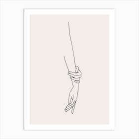 Line Drawing Of A Hand Art Print