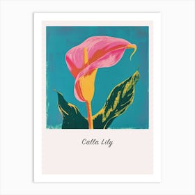 Calla Lily Square Flower Illustration Poster Art Print