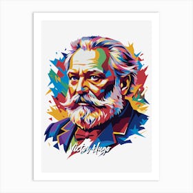 Victor Hugo 02 Portrait WPAP Pop Art Art Print